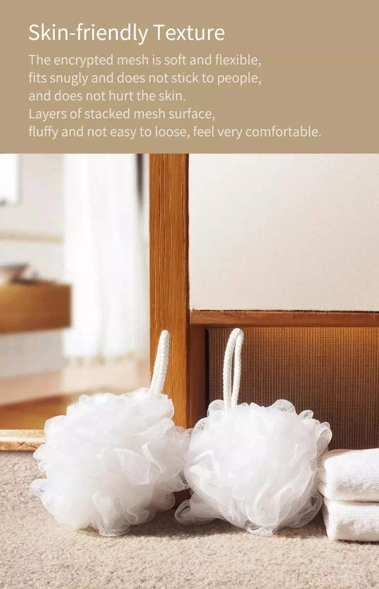 2PCS Xiaomi Qualitell Shower Ball Bathing Tool Body Brush Elastic Massage Bath Ball For Spa Bath Shower Sponge Rich in foaming (3)