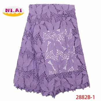 

NIAI African Cord Lace Fabrics 2019 Latest French Guipure Lace Fabric For Evening Dress 2019 High Quality Lace Fabric XY2882B-1