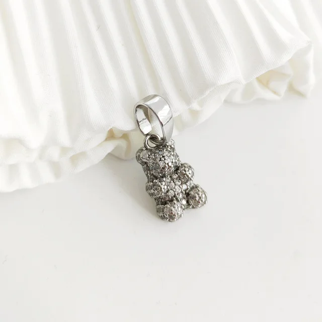 Pendant Necklace for Women Korean Colorful Bear Blue Zircon Crystal Neck Chain Female Jewelry Free Shipping Gift 18k Gold Plated Pendant 12