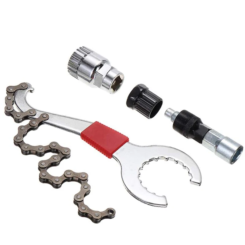 

Bicycle Repair Tools Cassette Removal Tool with Chain Whip Multi Function Bike Sprocket Removal Tools Cycling Accessories