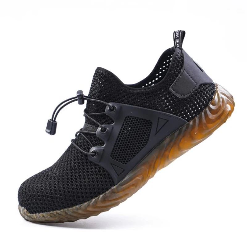 New Breathable Mesh Safety Shoes Men Light Sneaker Indestructible Steel Toe Soft Anti-piercing Work Boots Plus size 35-48
