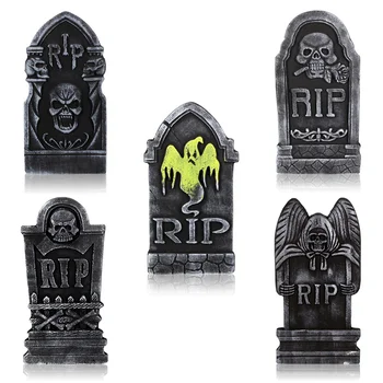 

5PCS Spooky Durable Halloween Tombstone Decorations for Outdoor Yard