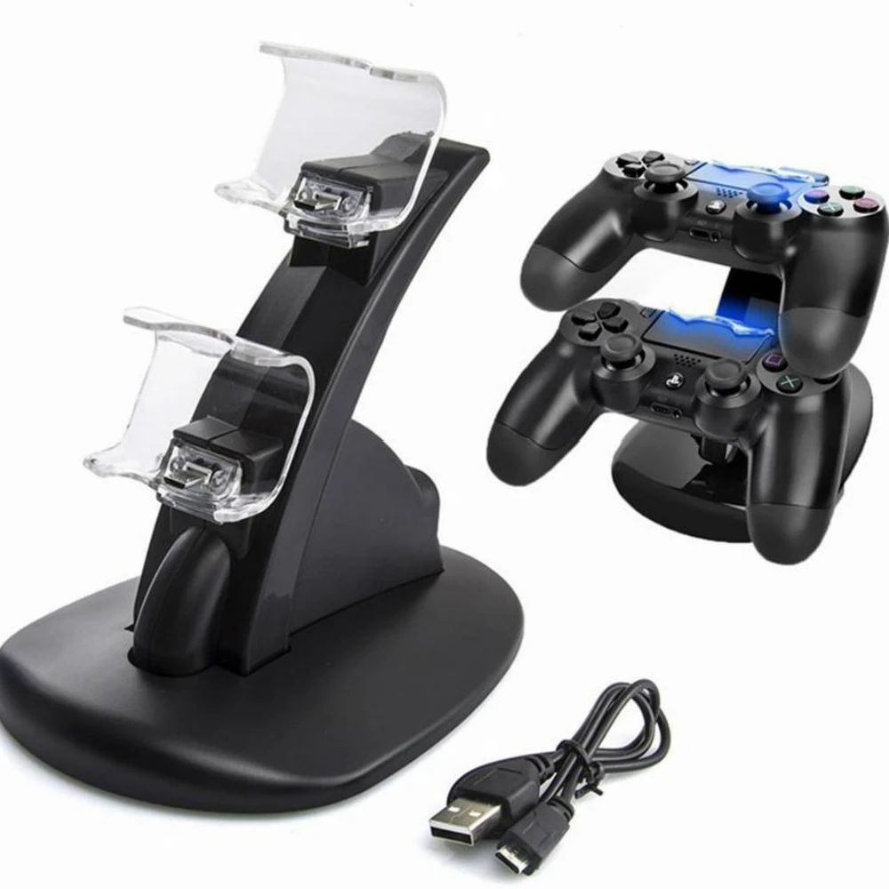 Elistooop контроллер Зарядное устройство Док-станция светодиодный двойной USB PS4 зарядная подставка Подставка для sony Playstation 4 PS4/PS4 Pro