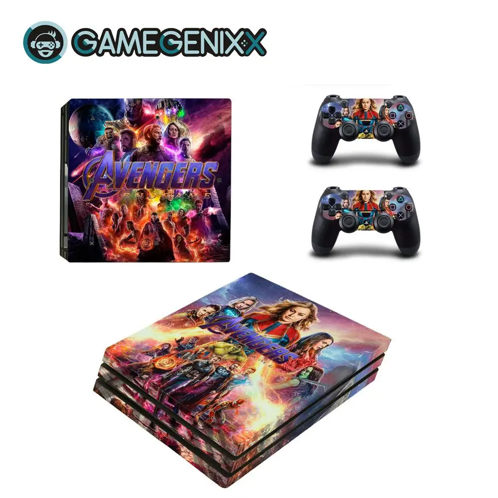 GAMEGENIXX наклейка на кожу Съемная крышка ПВХ винил для PS4 Pro консоли и 2 контроллера-Мстители