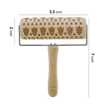 Деревянные рождественские тиснения Скалка с гравировкой DIY Инструменты для выпечки печенья аксессуары для детей для кухни