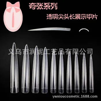 

Transparent Pointed-Toe Long Show Nail Stage Nail Tip Nail Beauty Product 10 Pieces False Nails