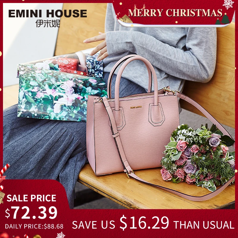 

EMINI HOUSE Split Leather Tote Bag Luxury Handbags Women Bags Designer Women Leather Handbags Shoulder Bag Messenger Bags