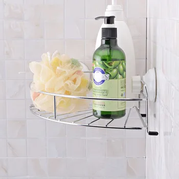 

Family Day Field Powerful Suction Fan Kitchen Shelves Triangular Drain Storage Rack Bathroom Stainless Steel Non-folding Rack