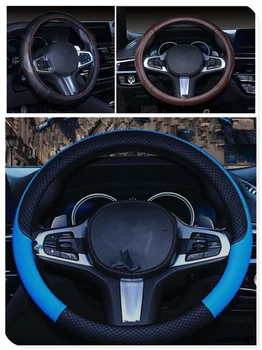 

Premium car auto steering wheel cover 38 cm or 15 inch leather PU for BMW 335is Scooter Gran 760Li 320d 135i