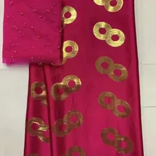 Африканская ткань, чистый шелк, ткань с моссаическим золотом, африканская кружевная ткань, 2+ 5 ярдов, французское кружево с бисером, Дубай, кружево для платья, ZDL-B1