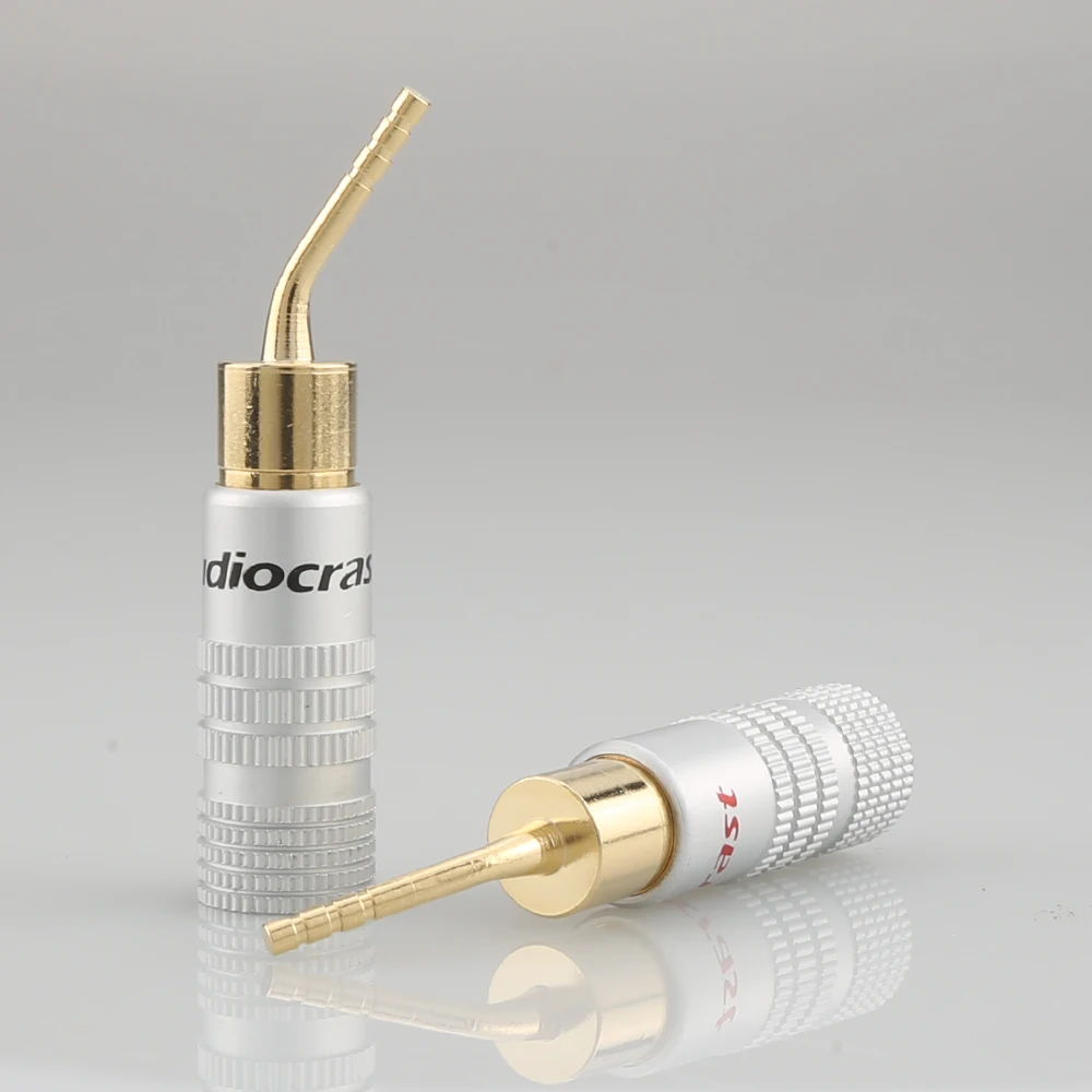 8개 Audiocrast B840G 2mm 핀 스피커 바나나 플러그 어댑터 와이어 골드 도금 새 제품