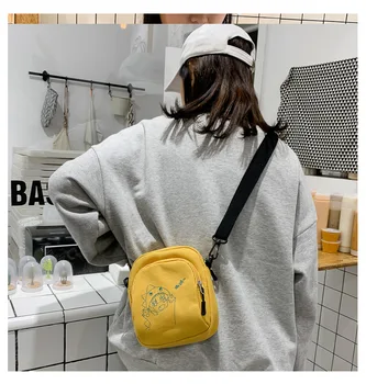 

Summer early autumn style simple solid color Canvas small bag female wild student casual crossbody