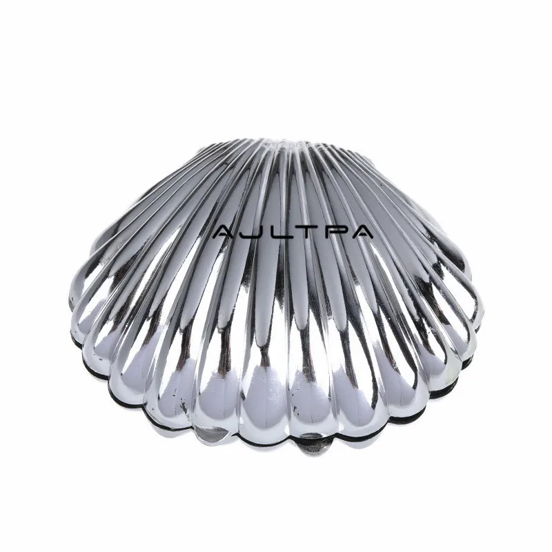 100Pcs Creative Shell Shaped Plastic Candy Box Wedding Christmas Party Decoration Gift Box - Цвет: Серебристый
