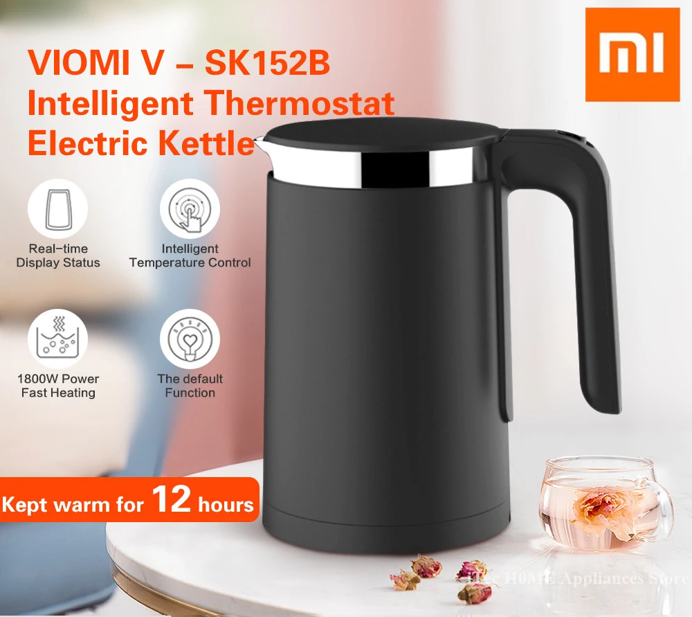 Xiaomi чайник умный VIOMI Pro термостат анти-ожога воды чайник бытовой 1.5л 304 нержавеющая сталь Электрический чайник 1800 Вт