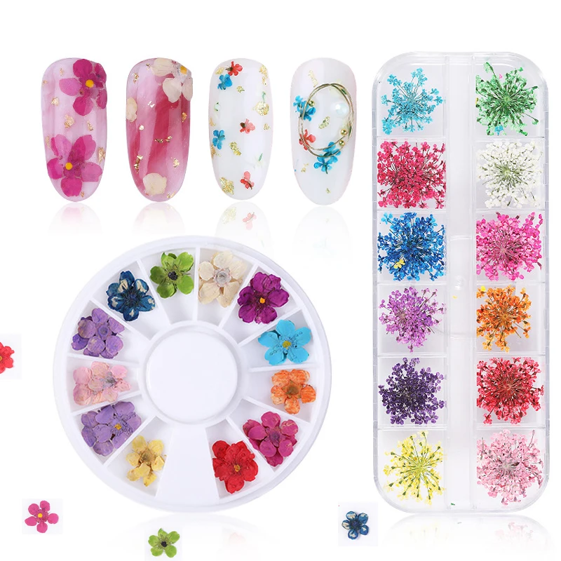 Сушеные цветы, украшение для ногтей, натуральный цветочный стикер, 3D, сухая красота, наклейки для ногтей, ювелирное изделие, УФ Гель-лак для маникюра