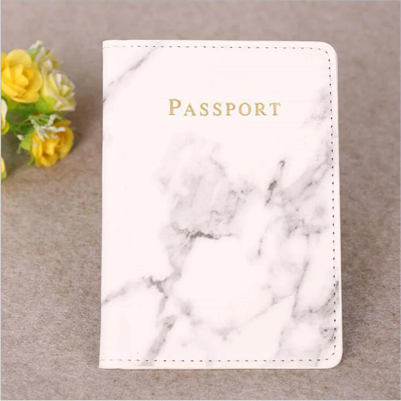 Cubierta Para Pasaporte Marble Passport Holder Cover Pu Le 