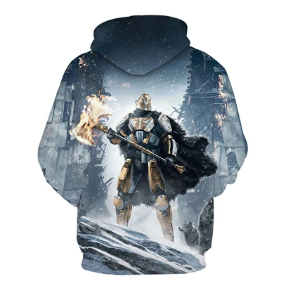 Онлайн игры Destiny 2 опавших Семья принт 3D одежда Повседневное Для мужчин худи утренней пробежки спортивная фуфайка Осень новинка зимы топ с длинными рукавами в стиле «хип-хоп» Свободный пуловер S-4XL