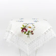 Dinning Lace Table runner Flower Embroidery Design Tissue Box Square Rectangle Tablecloth