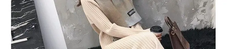 SuperAen, модное женское длинное вязаное платье, корейский стиль, осень и зима, новое женское платье, одноцветное, дикая женская одежда