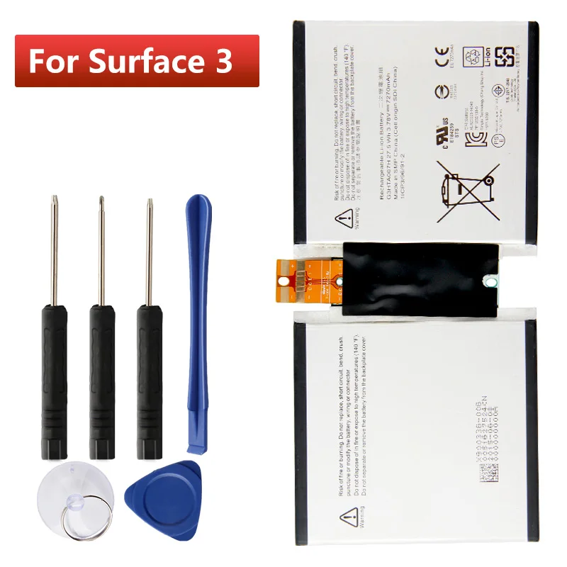 

Original Replacement Tablet Battery For Microsoft Surface 3 1645 Surface3 G3HTA003H G3HTA004H 7270mAh with Tools