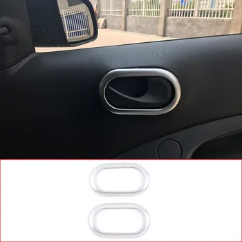 

For Smart 453 Fortwo Forfour 2015-2020 Car Styling ABS plastic Silver Inner handle Frame Car Interior Accessories