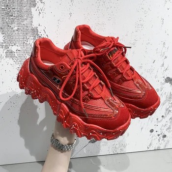 

2020 Women Sneakers White Designer Shoes Woman Autumn Winter Chunky Sneakers Fashion Light Dad Shoes Ladies Platform Footwear