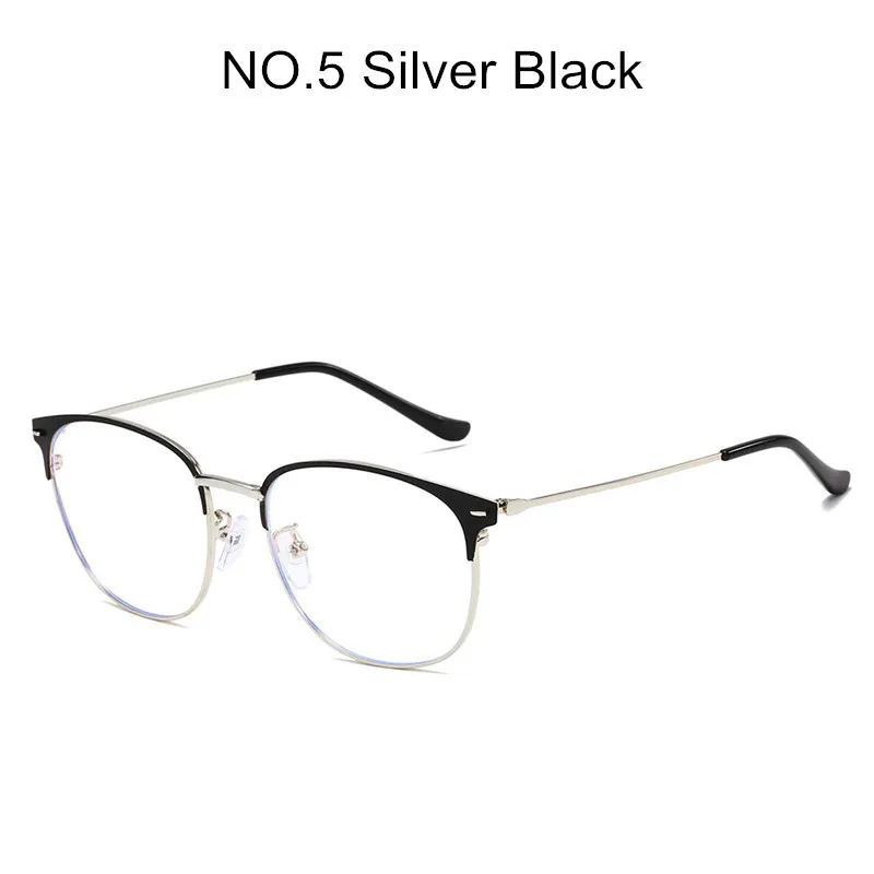 KOTTDO, Ретро стиль, анти-синий светильник, оправа для очков, женские классические круглые оправы для очков, для мужчин, очки по рецепту - Цвет оправы: silver black