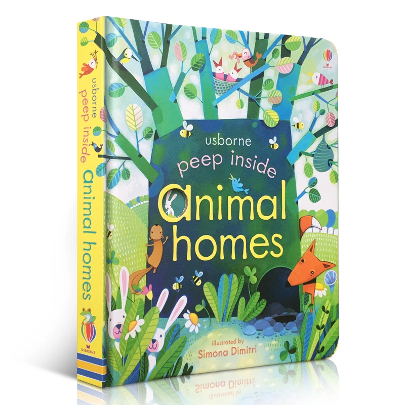 

Usborne Peep Inside Animal Homes Learn English Word 3D Flap Picture Books Baby English Books for Children Early Educational Toys