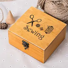 Drewniane pudełko na akcesoria do szycia akcesoria do szycia akcesoria zestaw Workbox do naprawy tanie tanio Zestawy narzędzi Knitting Other