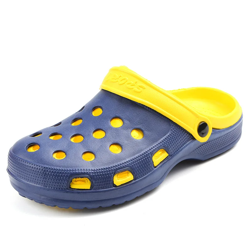 

Summer Men Mixed Colors Porous Shoes Anti-slip Thick Bottomed Closed-toe Sandals Outdoor Casual BIRD'S NEST Sandals