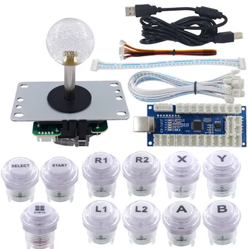 

Arcade LED DIY Kit for Computer, TV, mobile, tablet, PS3, Zero Delay USB Encoder,LED Buttons and 8 Ways Arcade Stick
