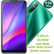 P30 Pro, смартфоны, четырехъядерный, капля воды, 6,26 дюймов, 19:9, ips, 4 Гб ОЗУ, 64 ГБ, 13 МП, распознавание лица, разблокированные, android, мобильные телефоны, celulares