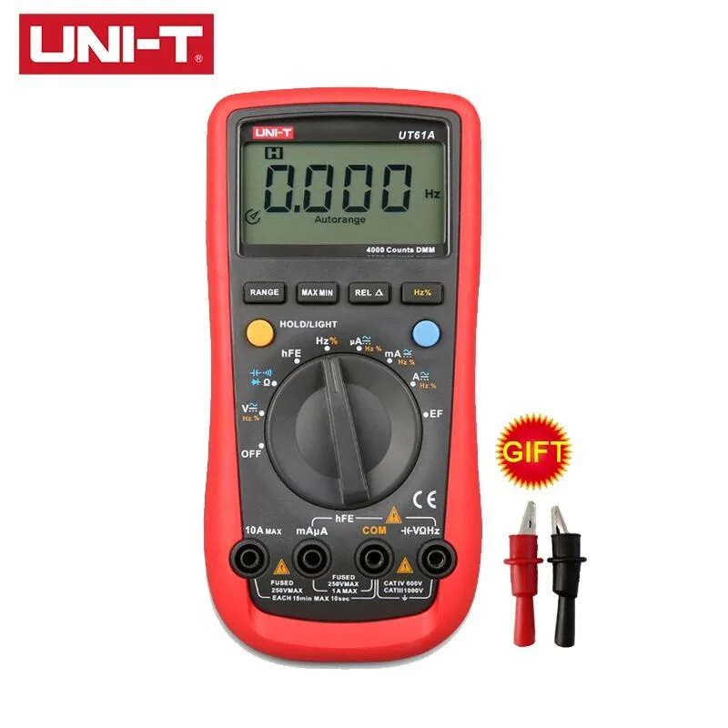 UT61A UNI-T UT61A UT61B UT61C UT61D UT61E Цифровой мультиметр True RMS Авто Диапазон Цифровой измеритель тестеры USB с ЖК-дисплей Подсветка Дисплей - Цвет: UT61A