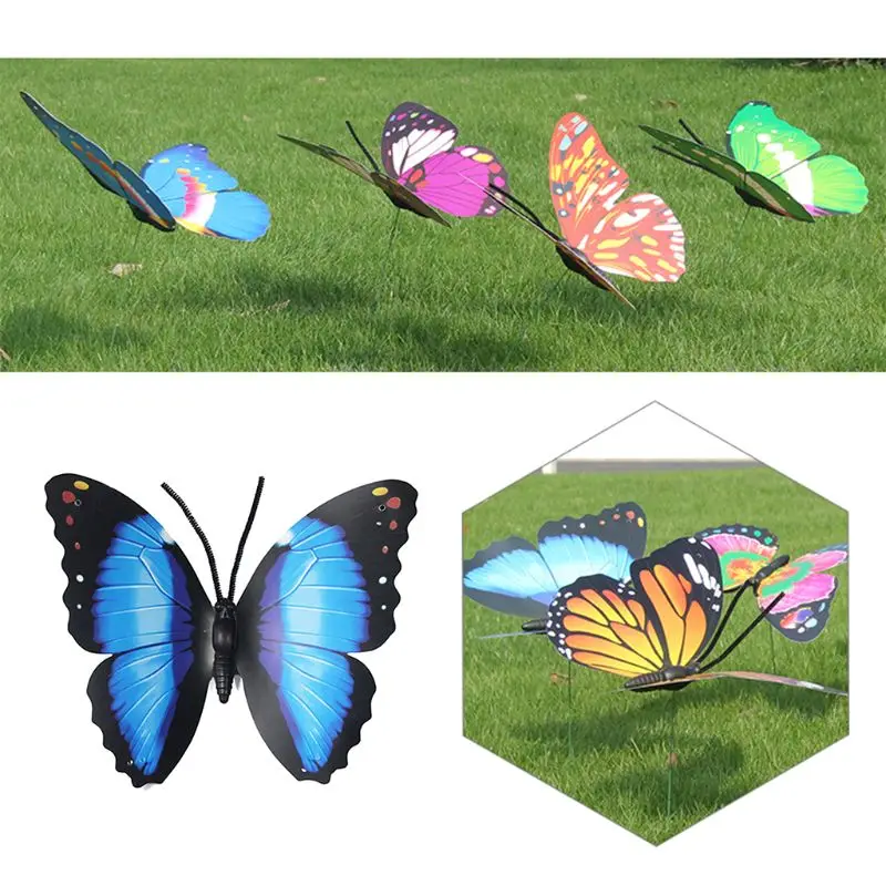 Искусственный декор в виде бабочек садовый Двор Газон патио наружные художественные украшения случайный цвет 72XF