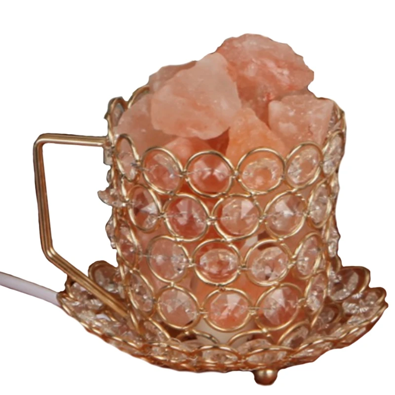 

Creative Water Cup Shaped Himalayan Salt Lamp Bedroom Sleep Aid With Sleeping Lights-Eu Plug