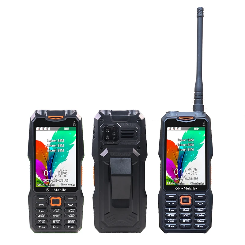 Большая мощность три Sim-карты стандартная Bluetooth Whatsapp DV FM-радио MP3 видеоплеер