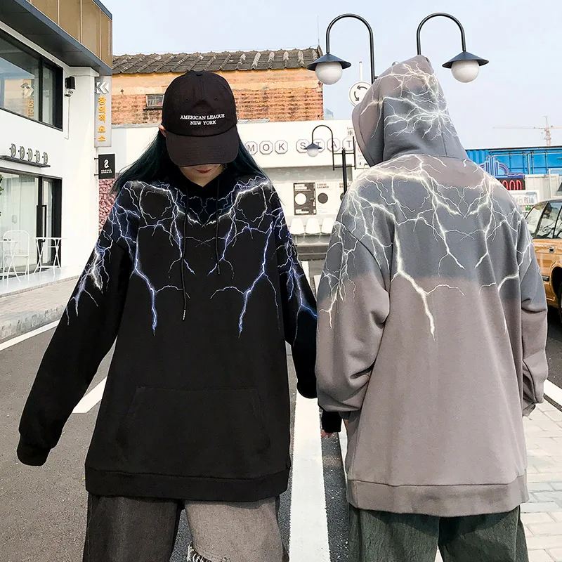 Толстовка в стиле хип хоп с молниями Мужская Уличная Harajuku пуловер капюшоном