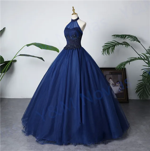 vestidos de 15 con cuello