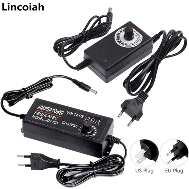 Adjustable AC to DC 3V 5V 6V 9V 12V 15V 18V 24V Universal Adapter Display Screen Voltage Regulated Power Supply Adatpor 12 24 V