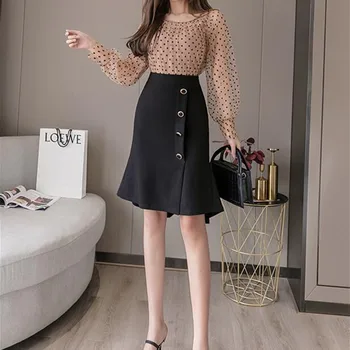 

Long Skirt Womens Vintage Skirts Clothes Black Harajuku Summer High Waist Waist White Streetwear 2020 Bodycon Fashion Spring