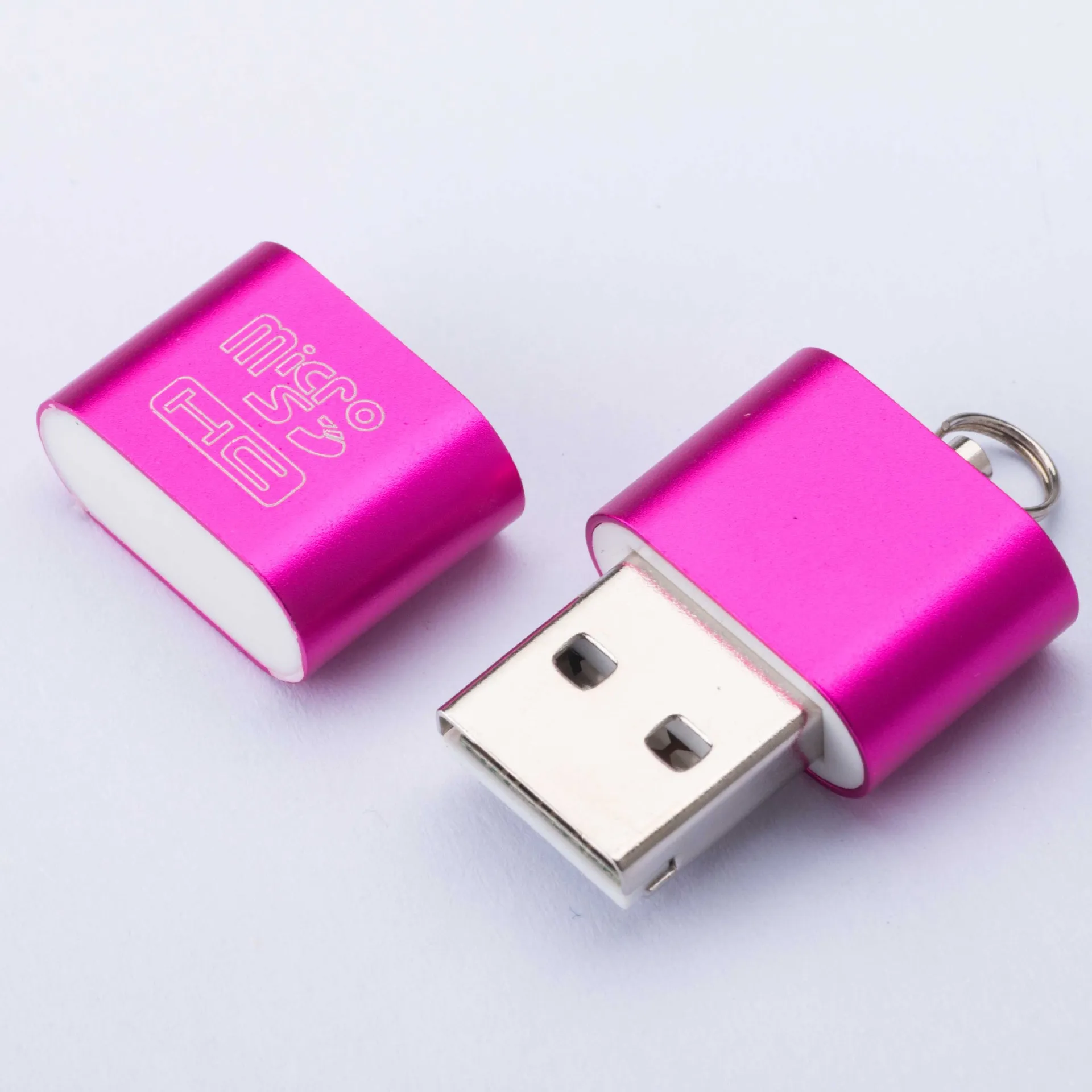 Высокоскоростной USB 2,0 интерфейс Micro SD TF T-Flash устройство для чтения карт памяти адаптер легкий портативный мини карты памяти оптом - Цвет: Rose Gold