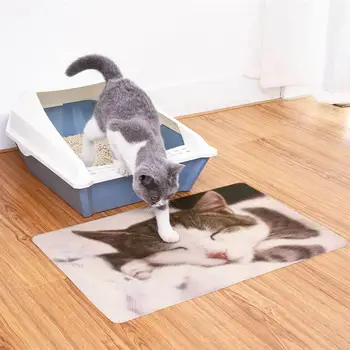 

PVC Cat Litter Mat Pet Litter Trapper Kitty Mat Lightweight Cat Dog Urine Mat Feeding Pad PVC Animal Pattern Pet Cat Litter