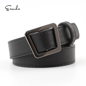

Earnda Vintage Black Buckle Free Punching Soft Student Fashion Decorative Belt Wild Belt Women ремень