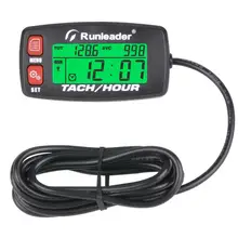 Inductive Tachometer Alert RPM Gauge Engine Hour Meter Backlit Resettable Tacho Hour Meters for Motorcycle ATV Lawn Mower HM032B