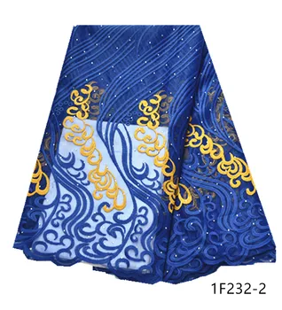 

African Lace Fabric 2019 High quality Stones with Embroidery Nigerian Lace Fabric For Women French Mesh Lace Fabric 1F232