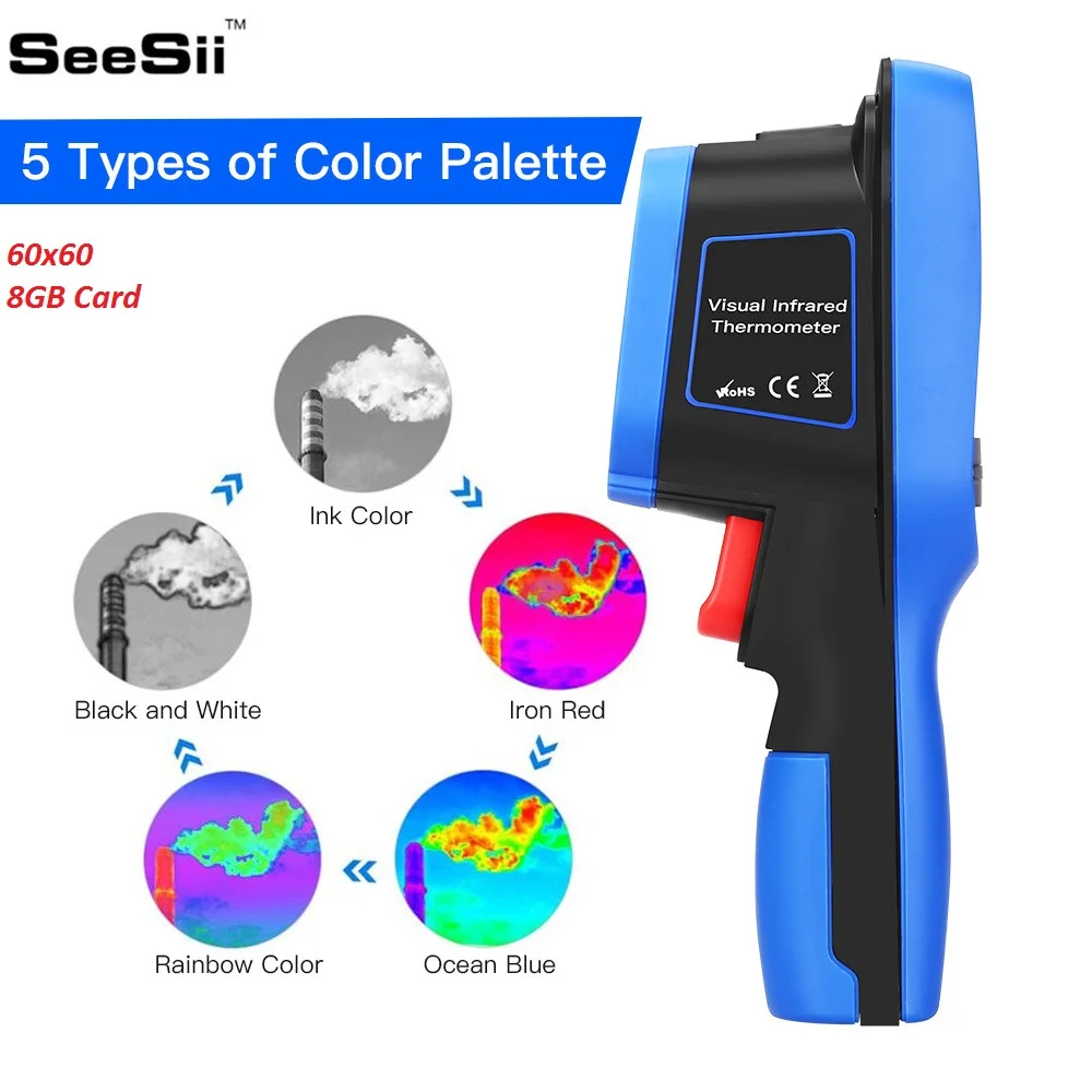 Best Price SeeSii 60x60 Handheld Infrared Thermal Imager 8GB Imaging Camera Temperature -4℉~572℉ thermal Infrared Imager camara 8GB Card