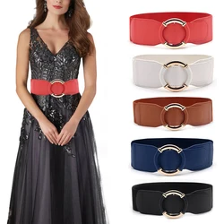 Stylish Simple Decorative Belts Pure Color High Elastic 1PC Round Buckle Belt For Women All-match 70cm Decorative Belts