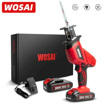 

WOSAI QY Series 20V Cordless Reciprocating Saw Portable Electric Saw Adjustable Speed Wood Metal Saws 4 Pieces Blades Cutting