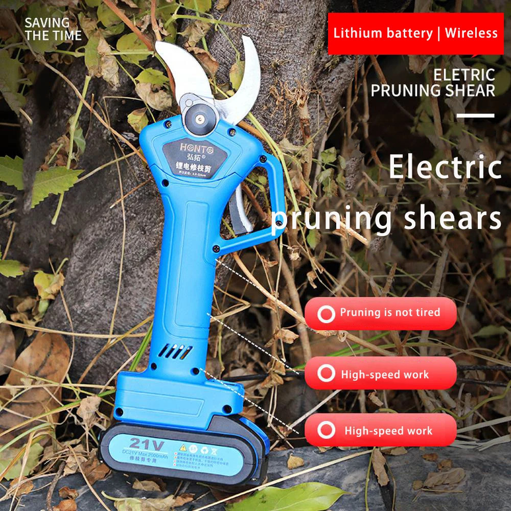 

21V lithium battery electric pruning shears gardening scissors high branch grafting shears with smart display