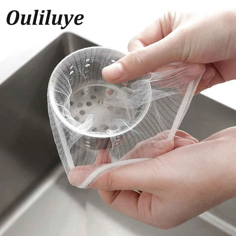 30/100pcs kitchen Shower Hair Sink Strainer Disposable Mesh Trash